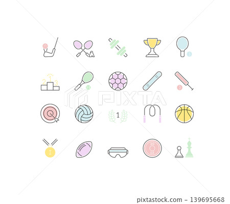 Set Vector Line Icons of Sport. Set Vector Line Icons of Sport. 139695668
