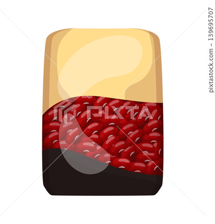 Cartoon vector illustration of red beans in plastic packaging isolated on a white background for legume food design. Cartoon vector illustration of red beans in plastic packaging isolated on a white background for legume food design. 139695707