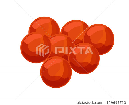 Cartoon vector illustration of red caviar isolated on a white background for seafood and delicacy design. Cartoon vector illustration of red caviar isolated on a white background for seafood and delicacy design. 139695710