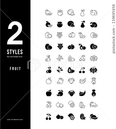 Simple Line Icons of Fruits Simple Line Icons of Fruits 139695856