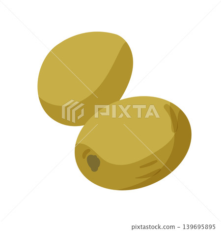 Cartoon vector illustration of green olives isolated on a white background for appetizer and ingredient design. 139695895