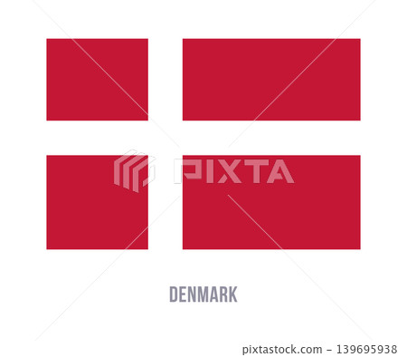Flat vector illustration of the Denmark national flag isolated on a white background for country symbol design. Flat vector illustration of the Denmark national flag isolated on a white background for country symbol design. 139695938