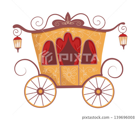 Ornate Carriage with Wheels 139696008