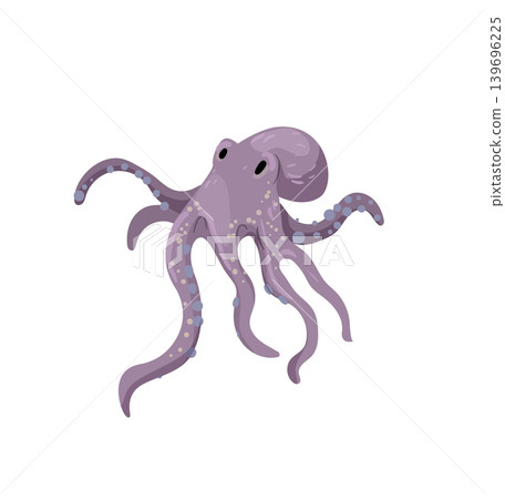 Purple Octopus Illustration 139696225