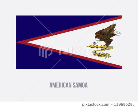 Flat vector illustration of the American Samoa flag with eagle, war club and fly whisk for territorial symbol design. Flat vector illustration of the American Samoa flag with eagle, war club and fly whisk for territorial symbol design. 139696293