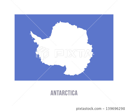 Flat vector illustration of the Antarctica flag with blue field and white continent silhouette for polar geography symbol design. Flat vector illustration of the Antarctica flag with blue field and white continent silhouette for polar geography symbol design. 139696298