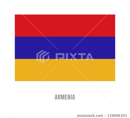 Flat vector illustration of the Armenia national flag isolated on a white background for country symbol design. Flat vector illustration of the Armenia national flag isolated on a white background for country symbol design. 139696303