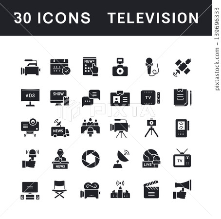 Set of Simple Icons of Television Set of Simple Icons of Television 139696333