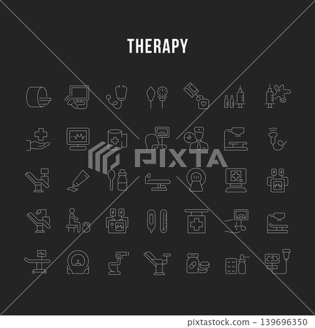 Set Vector Line Icons of Therapy. Set Vector Line Icons of Therapy. 139696350