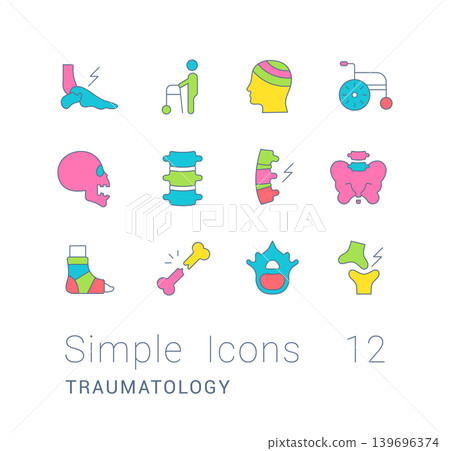 Set of Simple line Icons of Traumatology 139696374