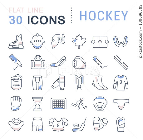 Set Vector Line Icons of Hockey. 139696385
