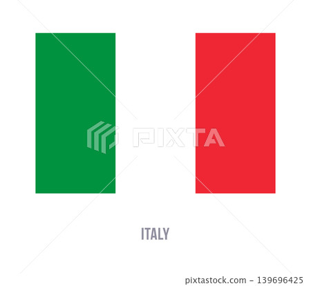 Flat vector illustration of the Italy national flag isolated on a white background for country symbol design. 139696425