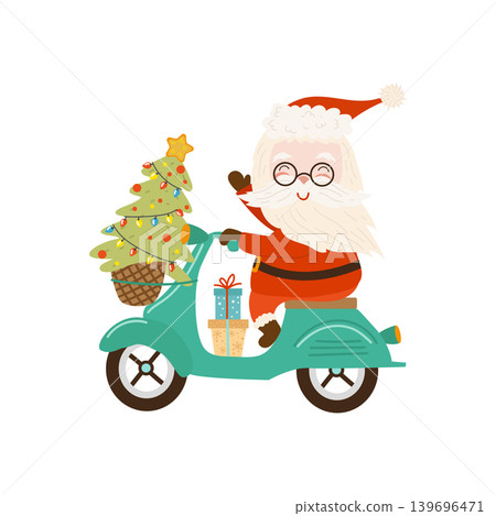 Santa on Scooter Santa on Scooter 139696471
