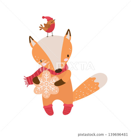Fox With Gingerbread Snowflake Fox With Gingerbread Snowflake 139696481