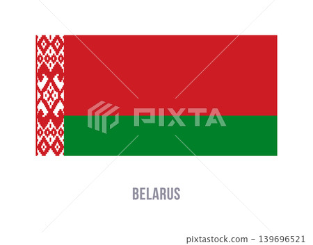 Flat vector illustration of the Belarus national flag isolated on a white background for country symbol design. Flat vector illustration of the Belarus national flag isolated on a white background for country symbol design. 139696521