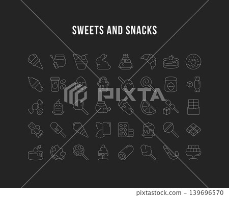 Set Vector Line Icons of Sweets Set Vector Line Icons of Sweets 139696570