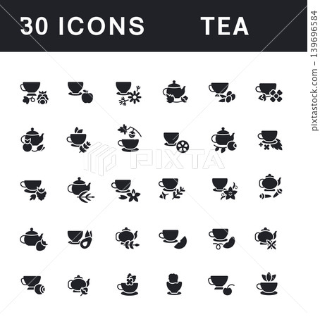 Set of Simple Icons of Tea Set of Simple Icons of Tea 139696584