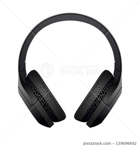Black wireless headphones with textured earcups 139696692