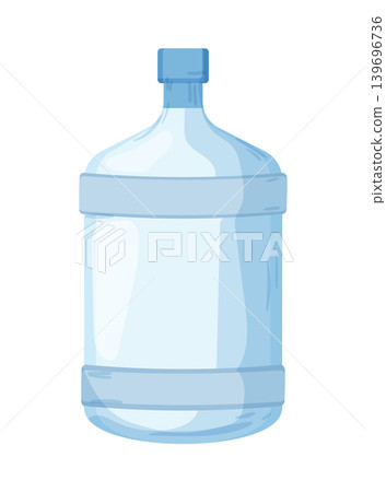 Cartoon vector illustration of a drinking water cooler bottle isolated on a white background for hydration packaging design. Cartoon vector illustration of a drinking water cooler bottle isolated on a white background for hydration packaging design. 139696736