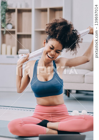 Women exercising in fitness studio yoga classes 139697014