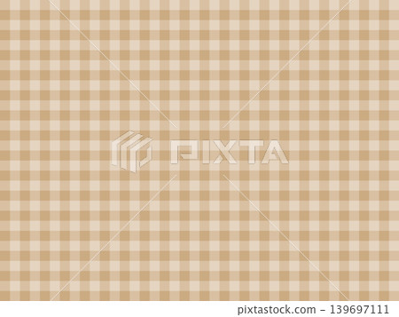 Light brown gingham check background, seamless fabric texture Light brown gingham check background, seamless fabric texture 139697111
