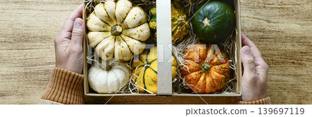 Thanksgiving banner pumpkins autumn harvest greeting Thanksgiving banner pumpkins autumn harvest greeting 139697119
