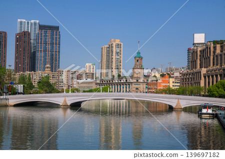 Zhapulu Bridge and Shanghai postal museum in town, China 139697182