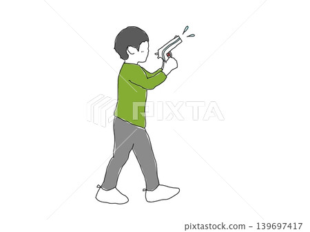 一個拿著水槍的男孩 139697417