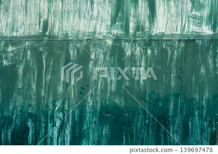 綠色油漆牆面紋理，可見筆觸 139697478