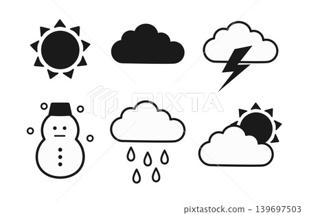 簡單的天氣圖標集 簡單的天氣圖標集 139697503