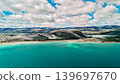 Aerial View of Turquoise Bear Lake and Snowy Ridges Bear Lake Utah USA 139697670