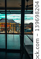 Moody Cafe Window View With Urban Street Landscape And Natural Daylight Atmosphere 139698204