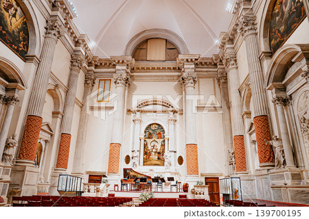 Historic Interior of Chiesa di San Vidal Church in Venice Italy Historic Interior of Chiesa di San Vidal Church in Venice Italy 139700195