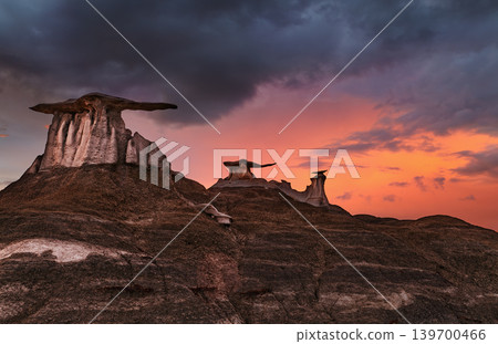 Bisti Badlands at sunset, New Mexico, USA 139700466