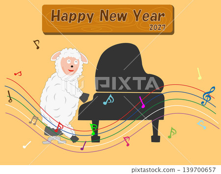 A sheep playing a musical instrument to celebrate the New Year of Reiwa 9. A sheep playing a musical instrument to celebrate the New Year of Reiwa 9. 139700657