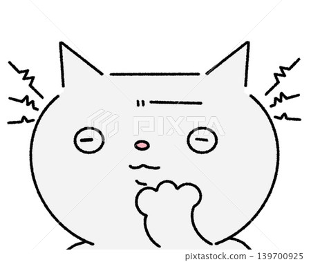 A white cat pondering A white cat pondering 139700925