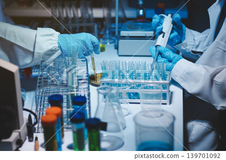 Researchers working in the clinical laboratory Researchers working in the clinical laboratory 139701092