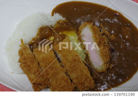 Curry with a large pork cutlet Curry with a large pork cutlet 139701190