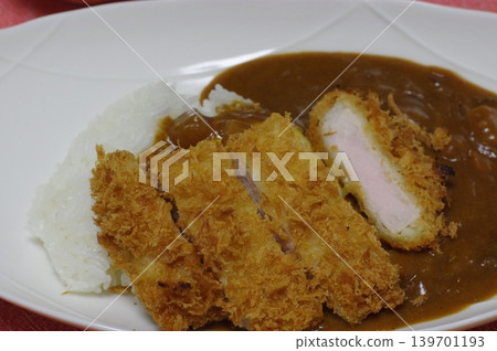Curry with a large pork cutlet Curry with a large pork cutlet 139701193