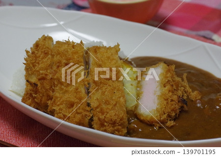 Curry with a large pork cutlet Curry with a large pork cutlet 139701195