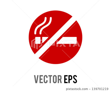 Red prohibition sign indicating no smoking, with a white cigarette and smoke symbol Red prohibition sign indicating no smoking, with a white cigarette and smoke symbol 139701219