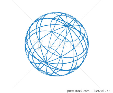 Abstract geometric sphere with intersecting blue lines Abstract geometric sphere with intersecting blue lines 139701238