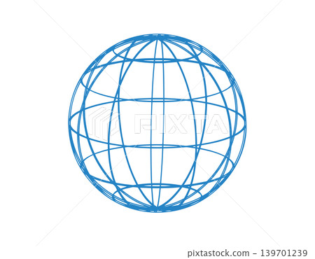 Abstract blue globe wireframe with intersecting lines Abstract blue globe wireframe with intersecting lines 139701239