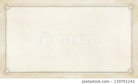 Elegant vintage certificate border with subtle textured background, ornate corner details Elegant vintage certificate border with subtle textured background, ornate corner details 139701242