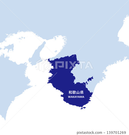 Vector illustration map material for Japan: Map of Wakayama Prefecture Vector illustration map material for Japan: Map of Wakayama Prefecture 139701269