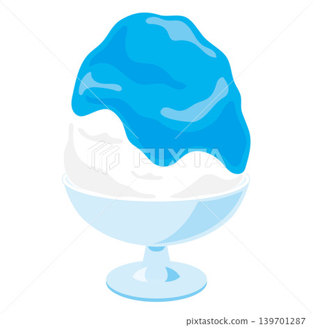 Shaved ice illustration, Blue Hawaii flavor Shaved ice illustration, Blue Hawaii flavor 139701287