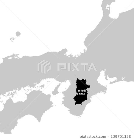 Vector illustration map material for Japan: Nara Prefecture map Vector illustration map material for Japan: Nara Prefecture map 139701338