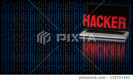 Cyber Security Hacker Warning On Laptop 3d render. Cyber Security Hacker Warning On Laptop 3d render. 139701485