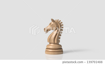 Strategic Chess Knight Leadership Concept 3d render. Strategic Chess Knight Leadership Concept 3d render. 139701488