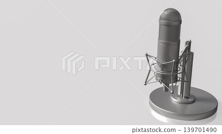 Professional Studio Microphone For Podcast Recording 3d render. 139701490